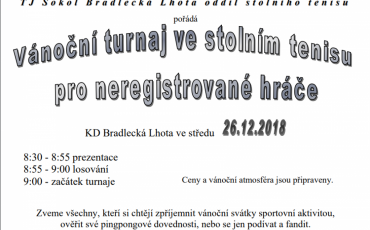 Vánoční turnaj ve stolním tenisu 2018