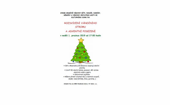 Rozvícení vánočního stromu a adventní posezení