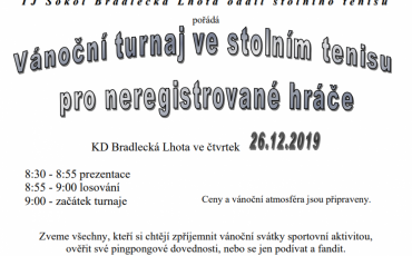Vánoční turnaj ve stolním tenisu 2019