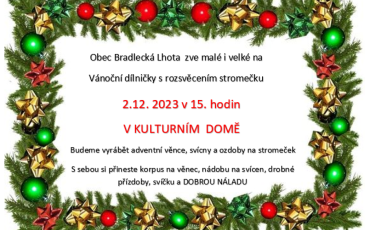 Vánoční dílničky s rozsvěcením stromku u KD