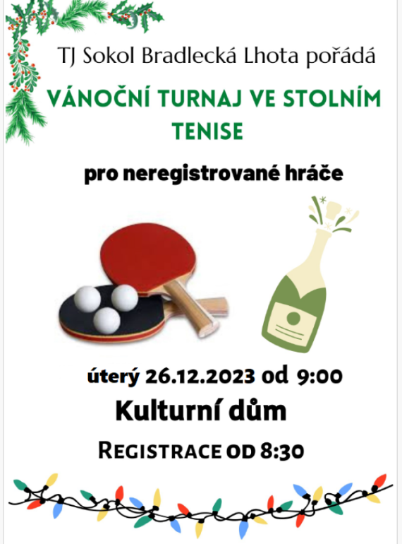 Vánoční turnaj ve stolním tenise